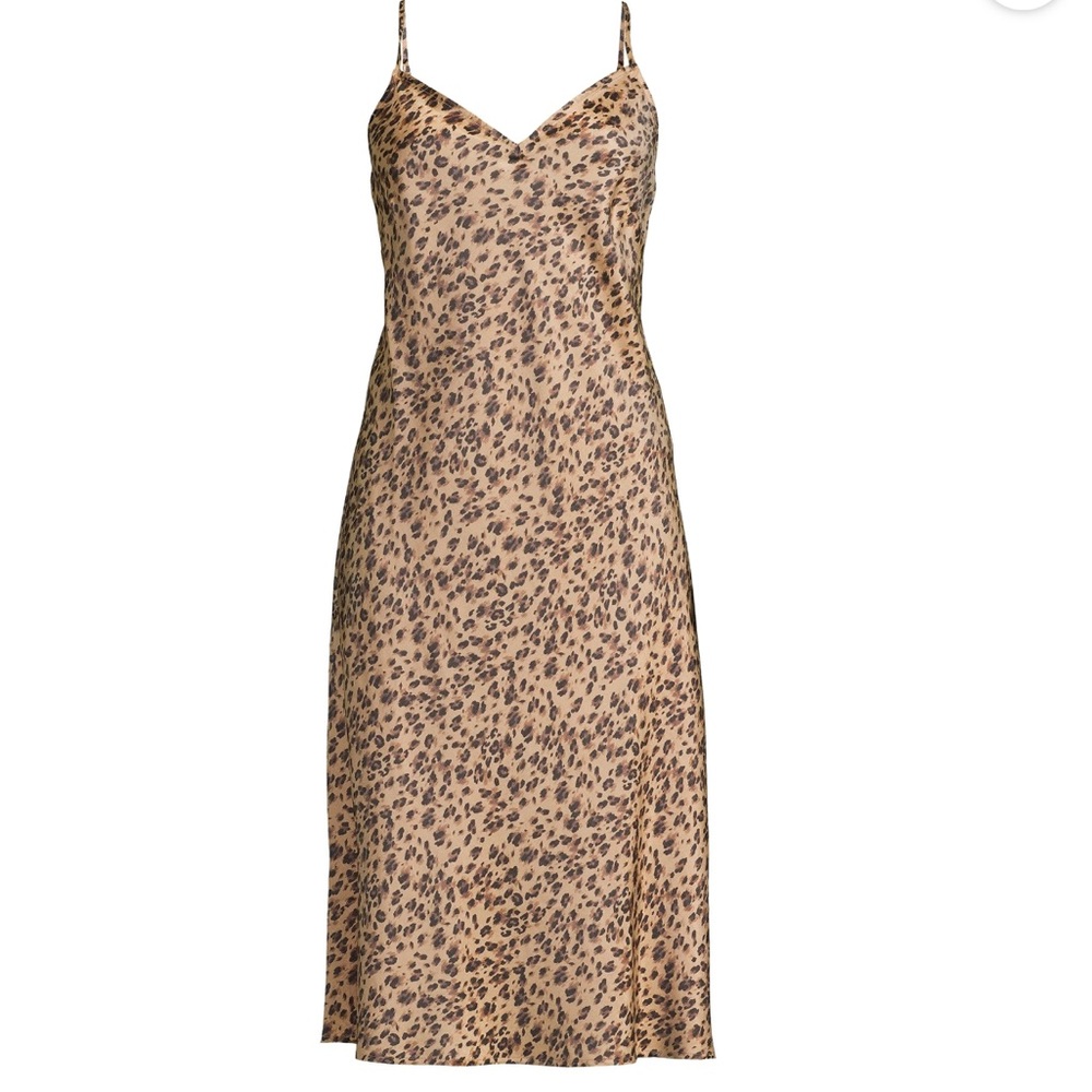 NWT: TIME AND TRUTru Brown Leopard Midi Slip Dress Size 16-18